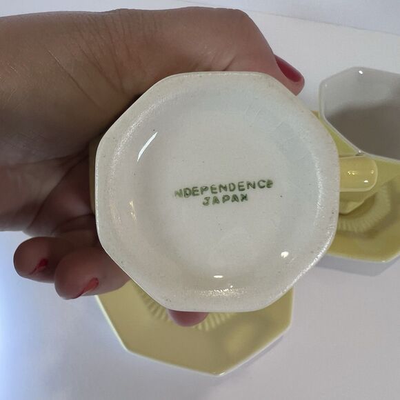 70's Daffodil Yellow (7) Pcs. Independence‎ Interpace Ironstone Japan MCM - Picture 6 of 12
